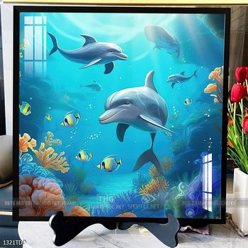 Tranh cá heo đẹp độc đáo