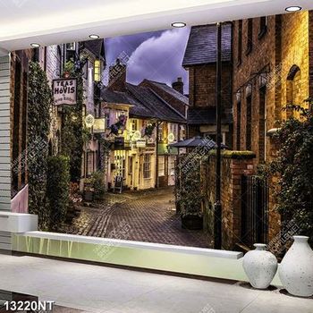 Tranh psd góc phố nhỏ yên bình