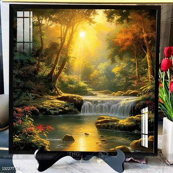 Tranh phong thủy phong cảnh thác nước thiên nhiên