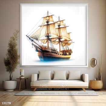 Tranh thuận buồm xuôi gió cánh buồm vàng đẹp nhất