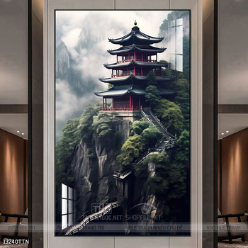 Tranh phong thủy phong cảnh thác nước thiên nhiên