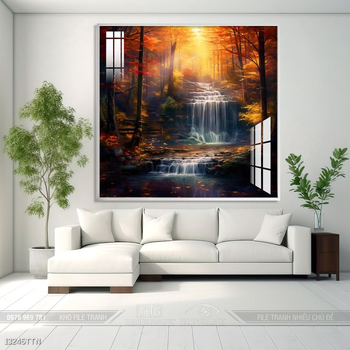 Tranh phong thủy nước non tuyệt đẹp