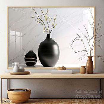 Mẫu tranh bình hoa nghệ thuật decor trang trí tường