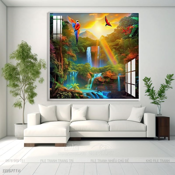 Tranh phong thủy nước non tuyệt đẹp