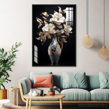 Mẫu tranh bình hoa sang trọng đẹp độc đáo