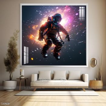 Tranh phi hành gia decor tường nhà