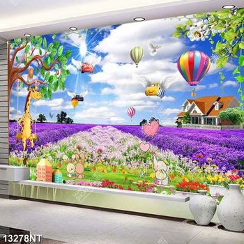 Tranh file gốc cánh đồng hoa oải hương