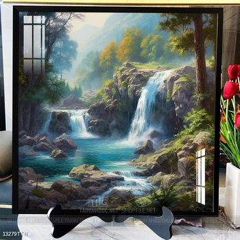 Tranh phong thủy phong cảnh thác nước thiên nhiên
