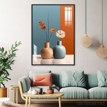 Tranh bình hoa độc đáo trang trí phòng khách