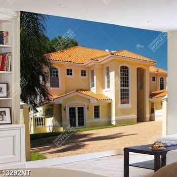 Tranh ngôi nhà sơn tường vàng 13292NT
