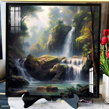 Tranh phon thủy sông, núi và mặt trời