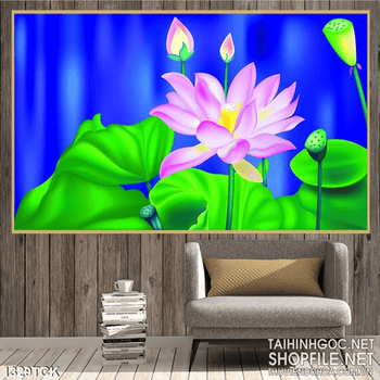 Tranh vector sen hồng