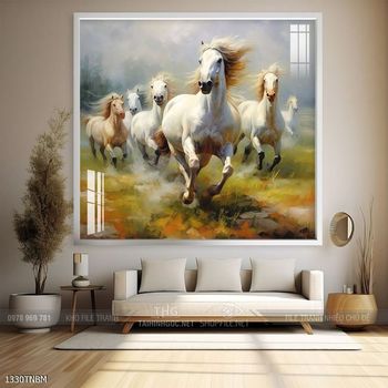 Tranh ngựa bát mã treo tường phòng khách