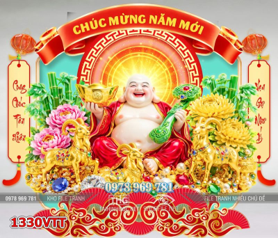 File tư liệu tết ông di lặc con dê vàng psd 1330VTT