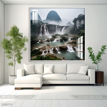 Tranh phong thủy nước non tuyệt đẹp