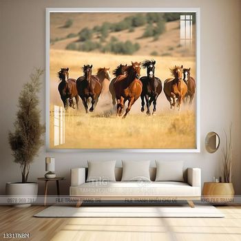 Tranh ngựa bát mã decor trang trí tường