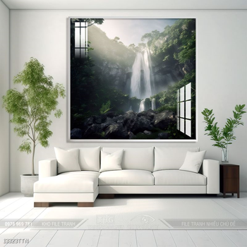 Tranh phong thủy nước non tuyệt đẹp