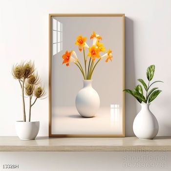 Tranh bình hoa đẹp tinh tế mẫu mới nhất