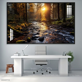 Tranh phong thủy phong cảnh thác nước thiên nhiên