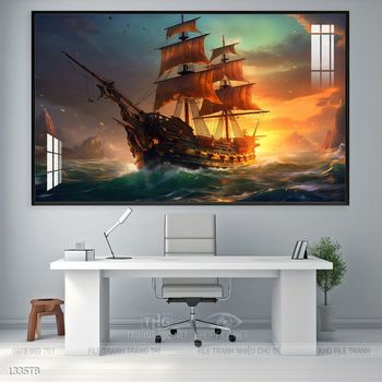 Tranh thuận buồm xuôi gió trang trí tường nhà