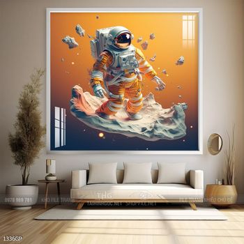 Tranh nghệ thuật phi hành gia treo trang trí tường
