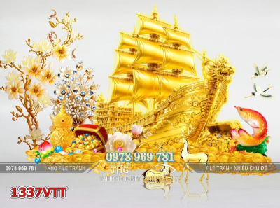 File psd thuyền vàng tết năm mới 1337VTT