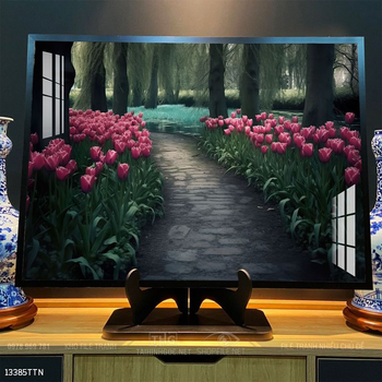 Tranh phon thủy sông, núi và mặt trời