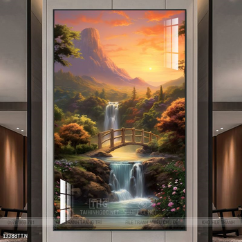 Tranh phong thủy nước non tuyệt đẹp