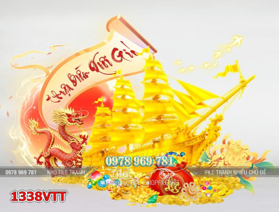 File con thuyền vàng gold năm mới 1338VTT