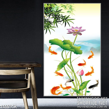 Tranh thủy mặc hoa sen