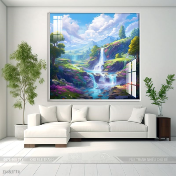 Tranh phong thủy nước non tuyệt đẹp