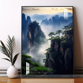 Tranh phong thủy phong cảnh thác nước thiên nhiên