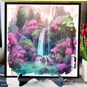 Tranh phon thủy sông, núi và mặt trời