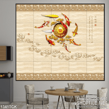 Tranh cá Koi hội tụ