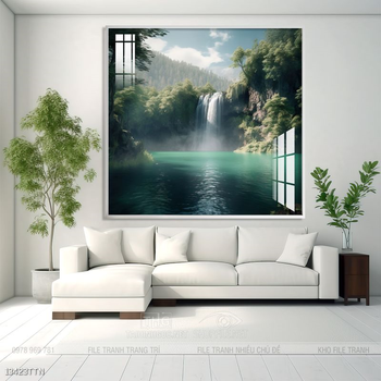 Tranh phong thủy nước non tuyệt đẹp