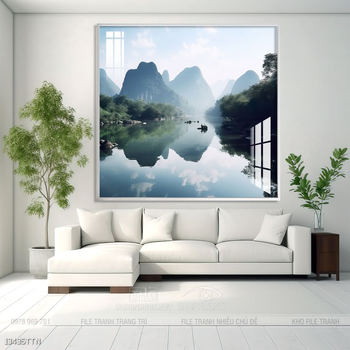 Tranh phong thủy phong cảnh thác nước thiên nhiên