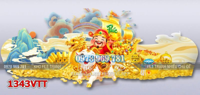 File tranh thuyền vàng thần tài chúc mừng năm mới 1343VTT