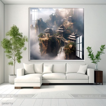 Tranh phong thủy nước non tuyệt đẹp