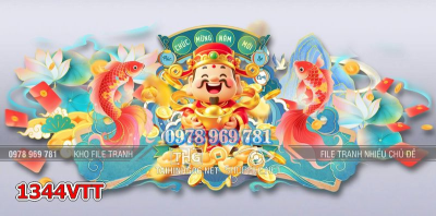 File tranh ông thần tài cá chép tết 1344VTT
