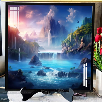 Tranh phong thủy nước non tuyệt đẹp