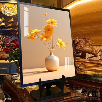 Tranh bình hoa độc đáo trang trí phòng khách