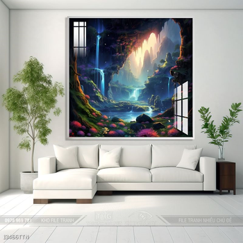 Tranh phong thủy nước non tuyệt đẹp