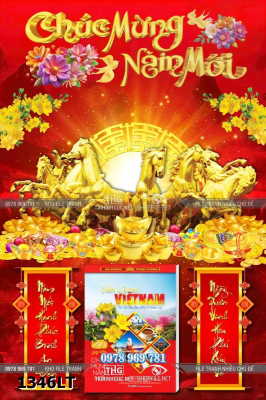 File psd tách lớp lịch tết mã đáo thành công khung lịch bát mã năm mới 1346LT