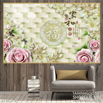 Tranh 3D sen đá nở