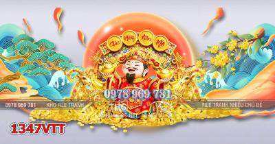 File tranh thần tài dê vàng gold psd tách lớp 1347VTT
