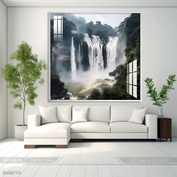 Tranh phong thủy nước non tuyệt đẹp