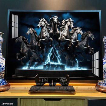 Tranh ngựa bát mã decor trang trí tường