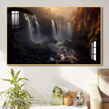 Tranh phong thủy nước non tuyệt đẹp