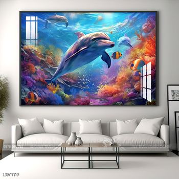 Tranh treo tường cá heo dễ thương