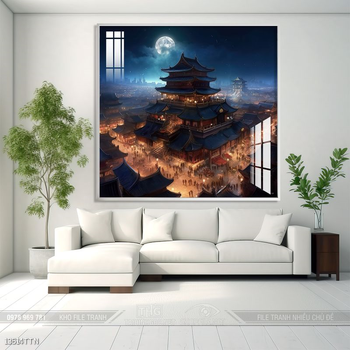 Tranh phong thủy phong cảnh thác nước thiên nhiên